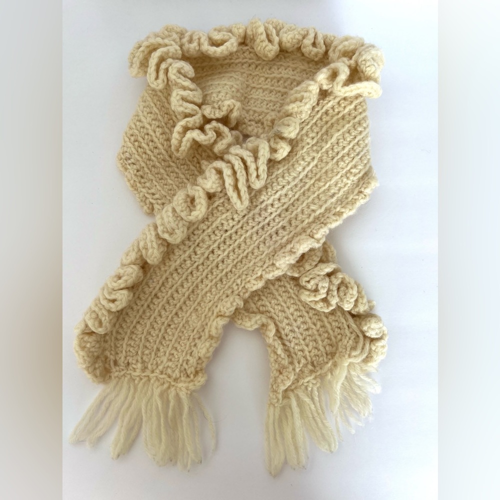 NEW! Crochet Cream Long Warm Scarf